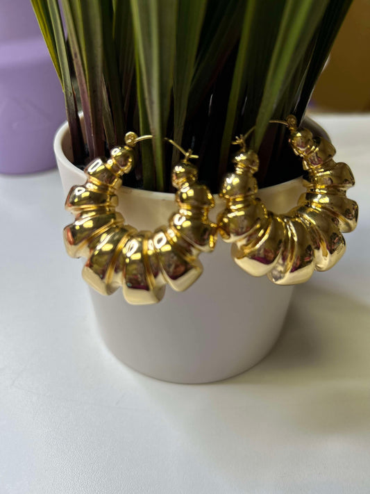 Golden Bloom Hoop Earrings