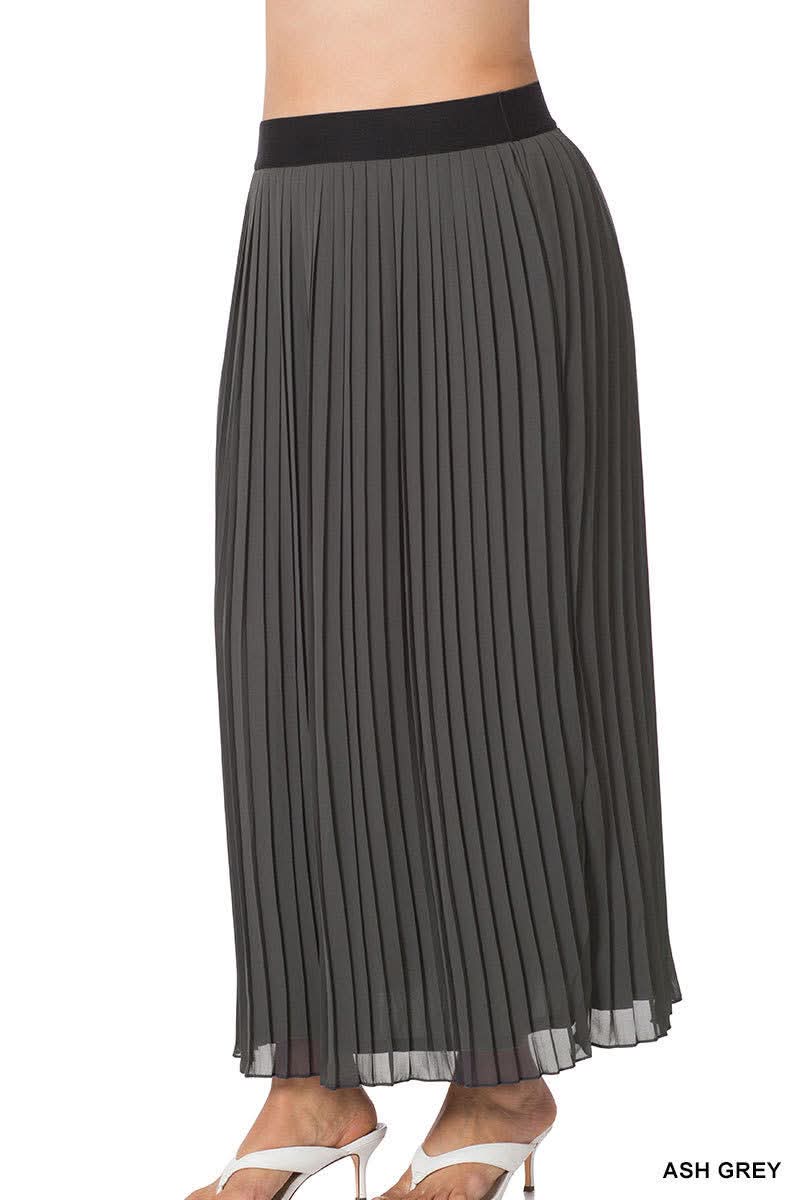 Grey Pleated Skirt
