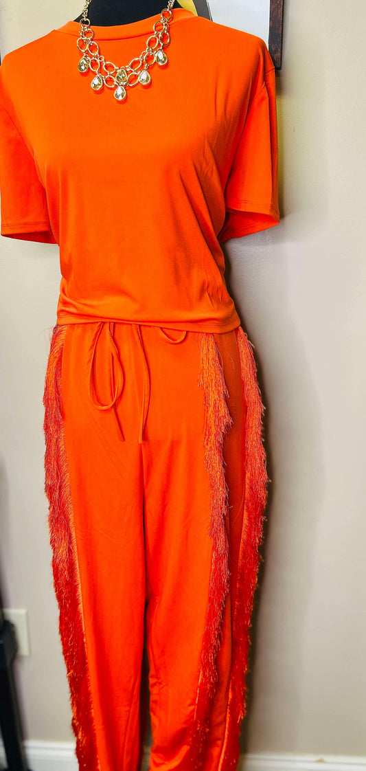 Orange Tassle Set
